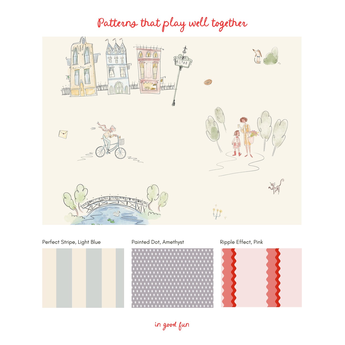 Metropole Wall Mural, Half Wall Height