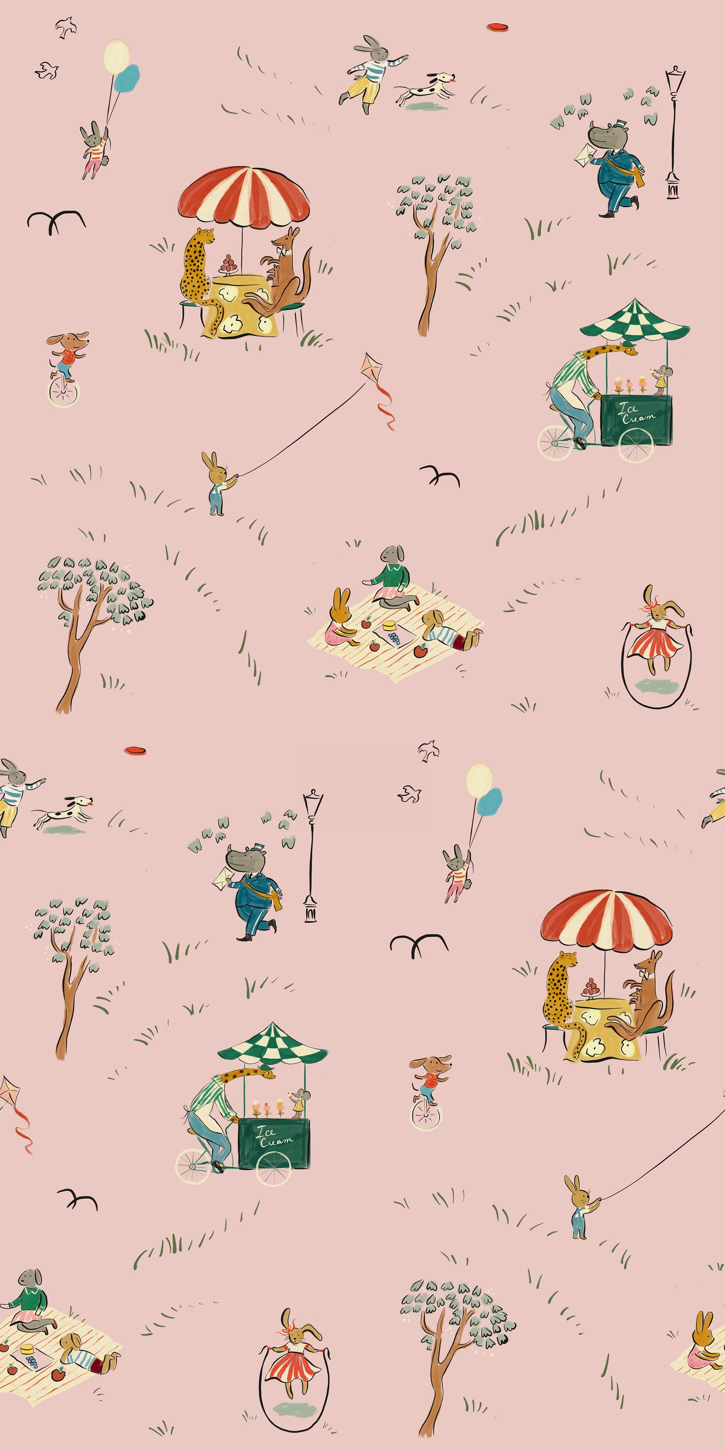 Parks Wallpaper, Blush Pink
