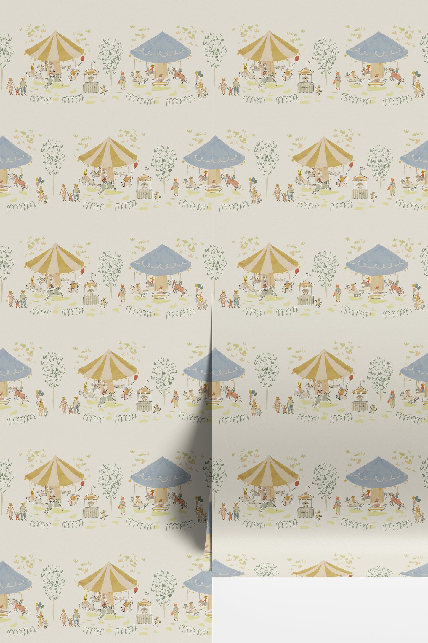 Carousel Wallpaper, Cream
