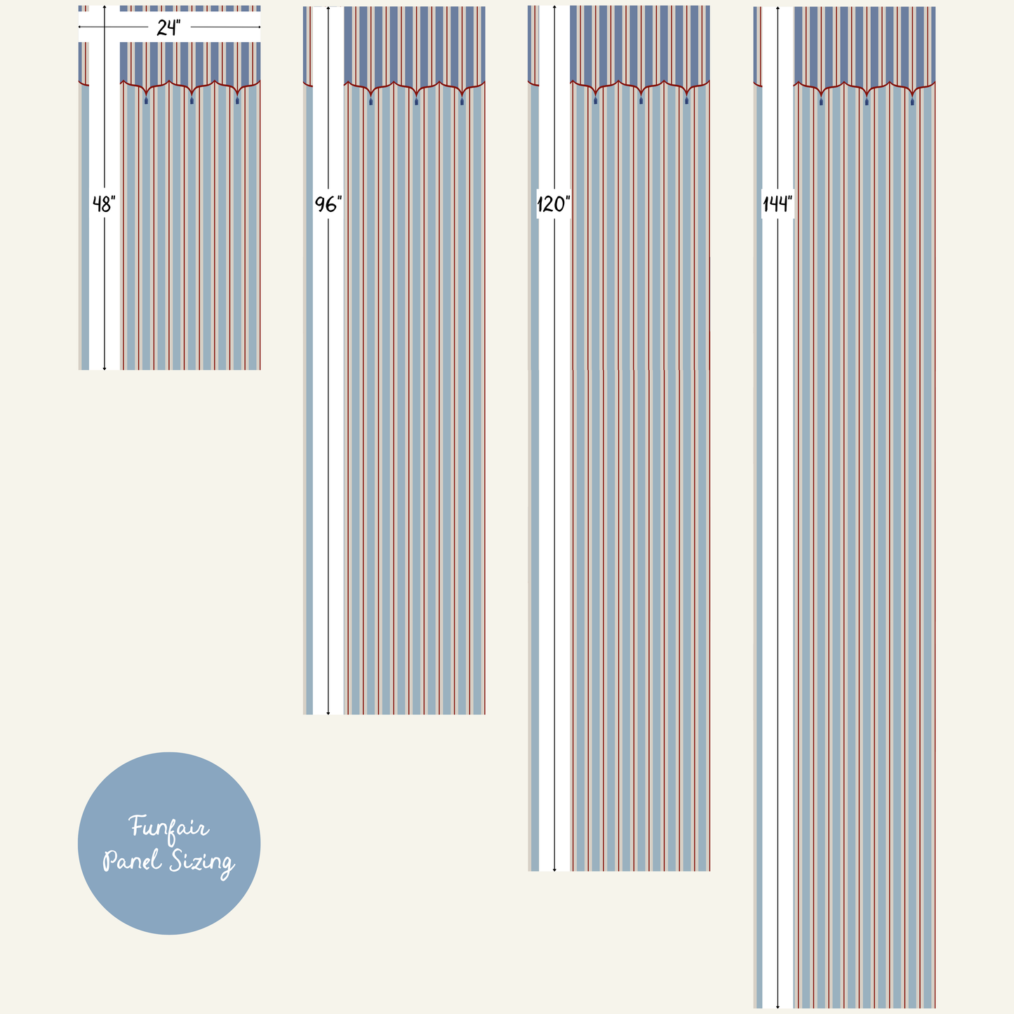 Funfair Tent Stripe, Green & Blue