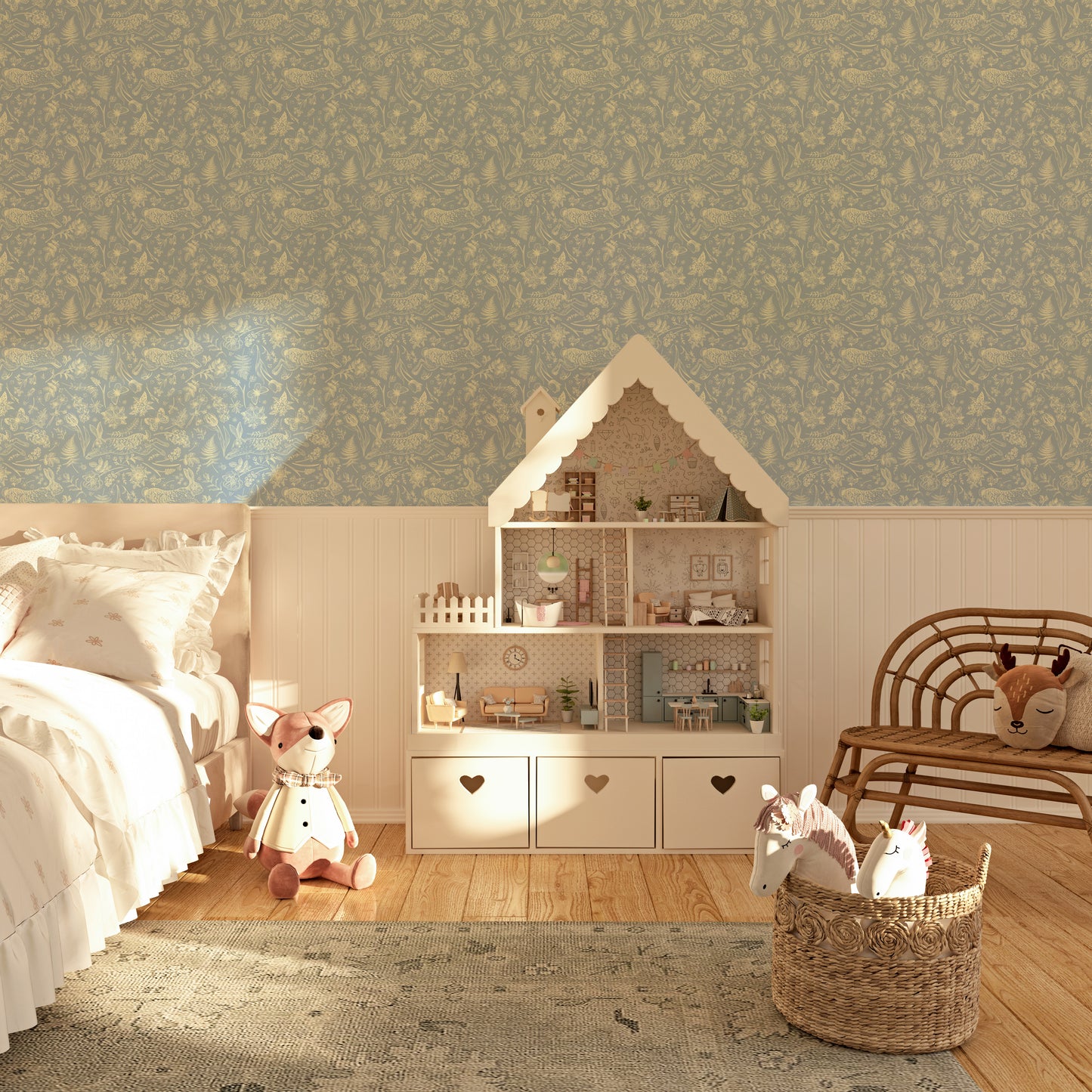 Leaping Hare, Vintage Blue