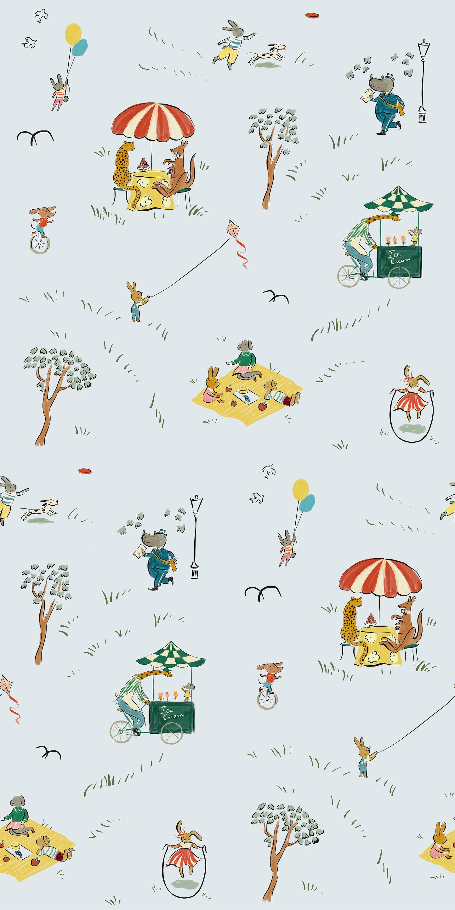 Parks Wallpaper, Ice Blue