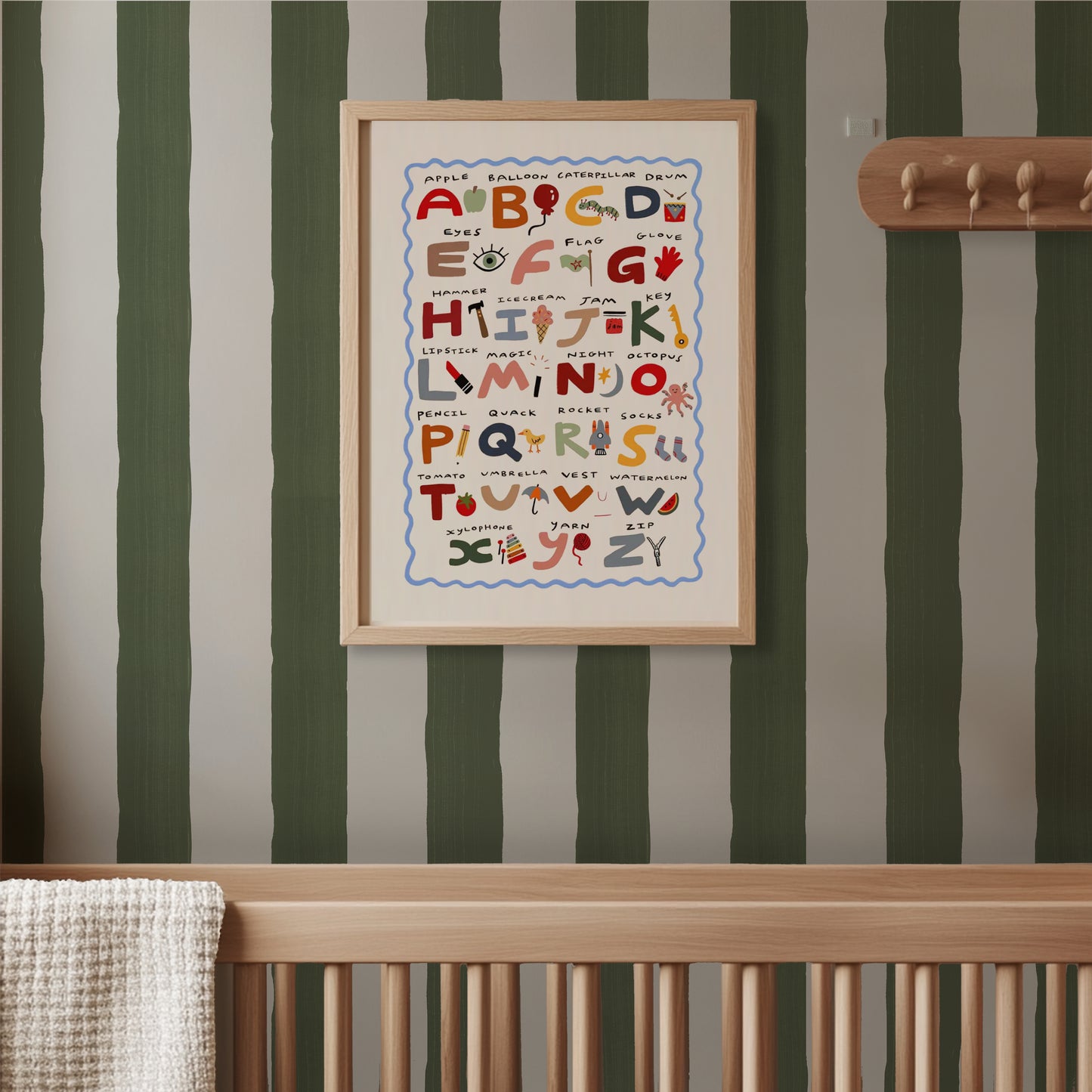 Perfect Imperfect Stripe Wallpaper, Olive