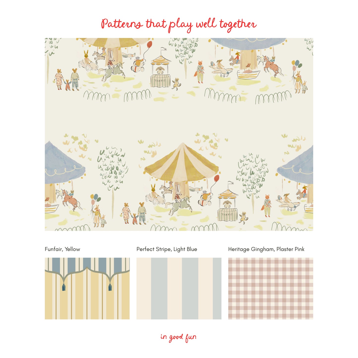 Carousel Wallpaper, Cream