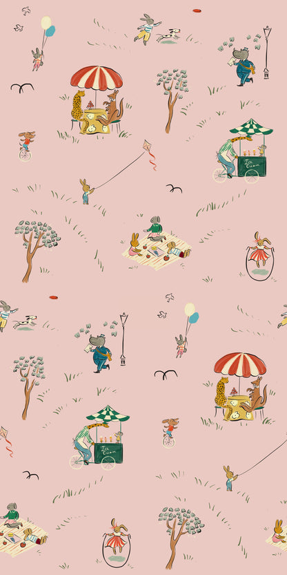 Parks Wallpaper, Blush Pink