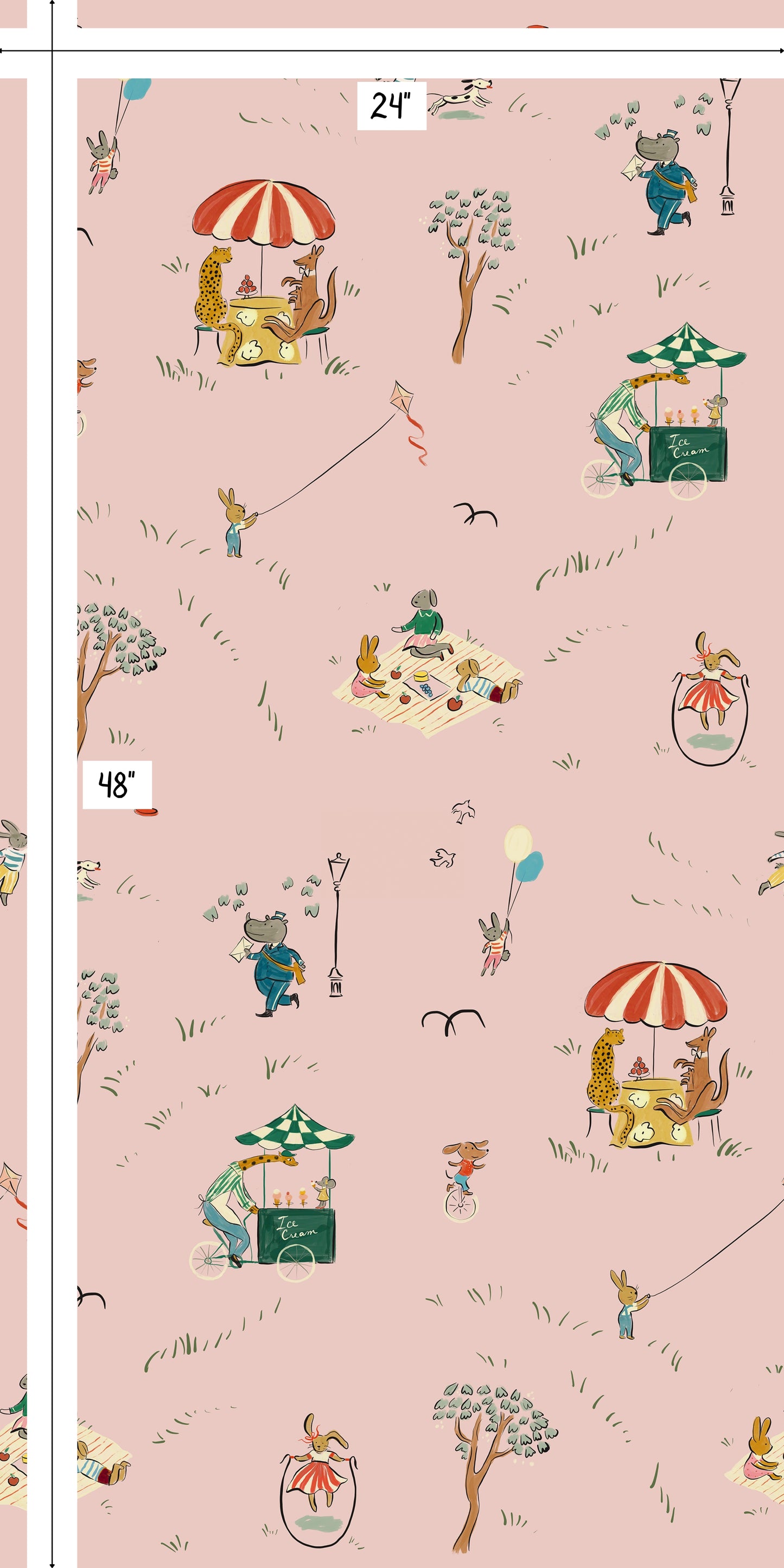 Parks Wallpaper, Blush Pink