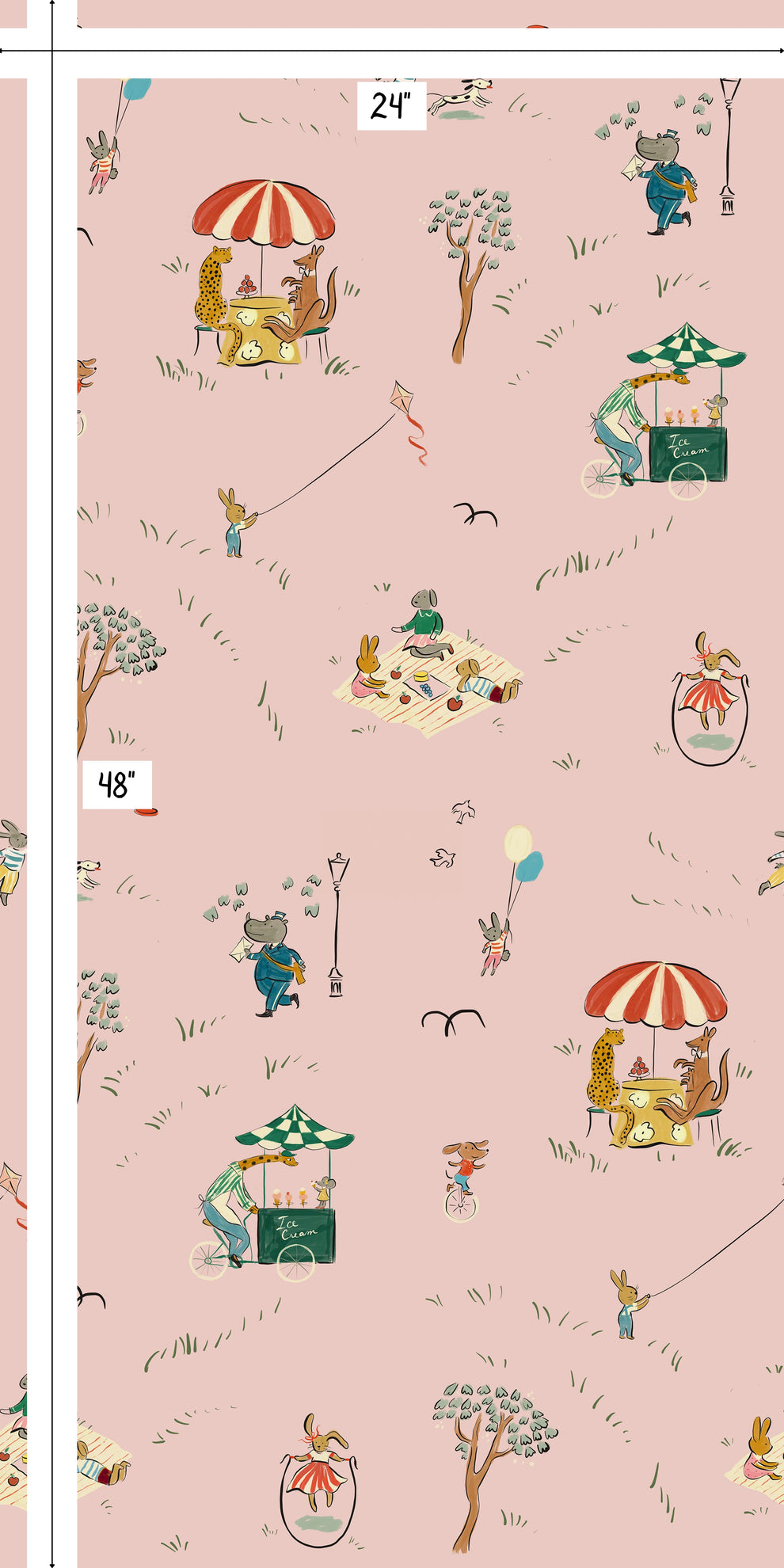 Parks - Blush Pink Wallpaper | Removable Kids Room & Nursery Wallpaper ...