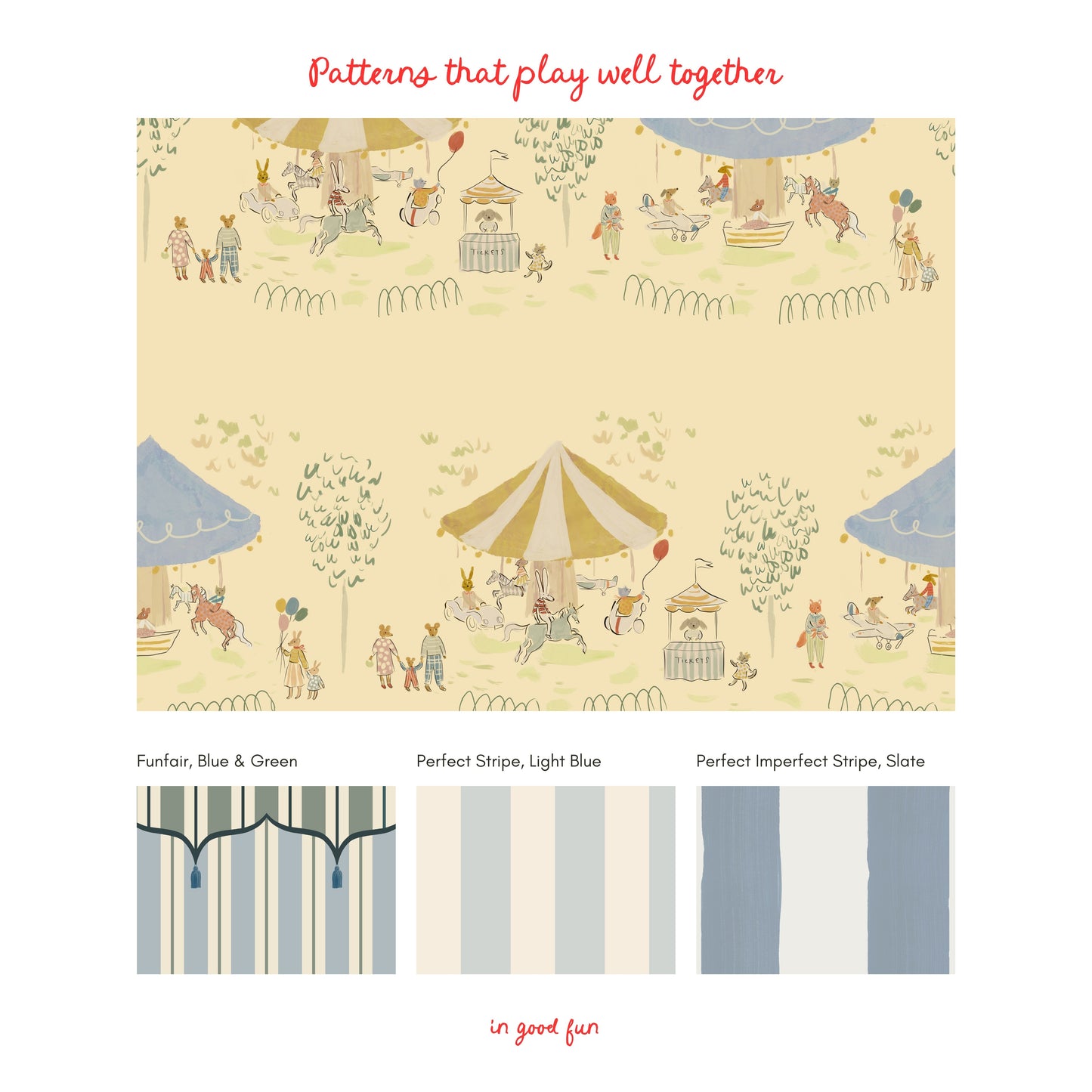 Carousel Wallpaper, Butter Yellow