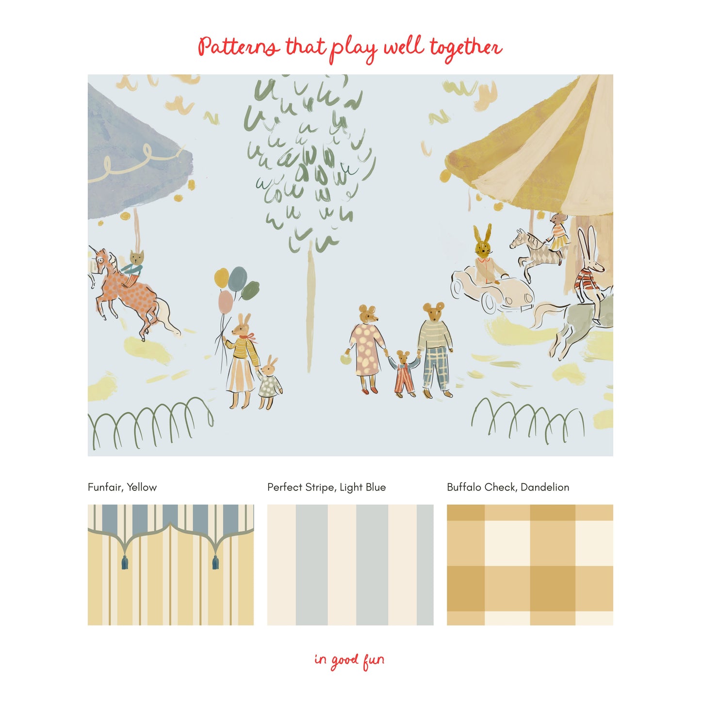 Carousel Wallpaper, Ice Blue