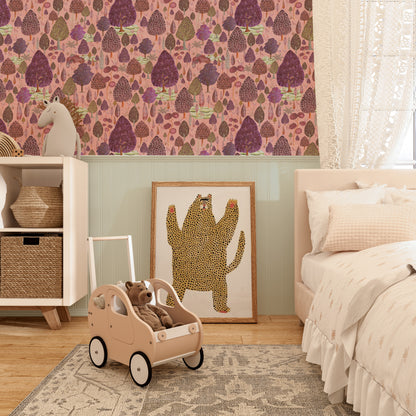 tree wallpaper colorful trees painted wallpaper landscape wallpaper forest wallpaper tree forest painted wallpaper pink and purple green trees wallpaper