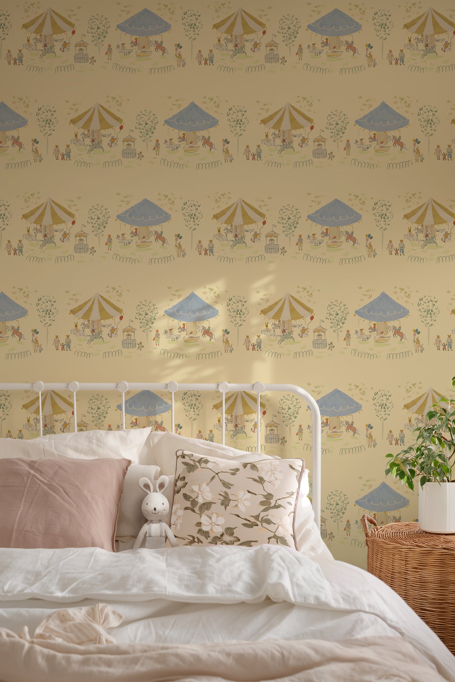 Carousel Wallpaper, Butter Yellow