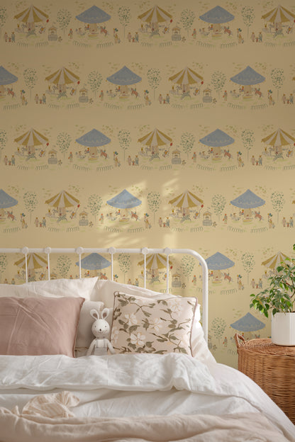 Carousel Wallpaper, Butter Yellow