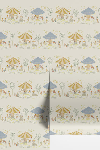 Carousel Wallpaper, Cream