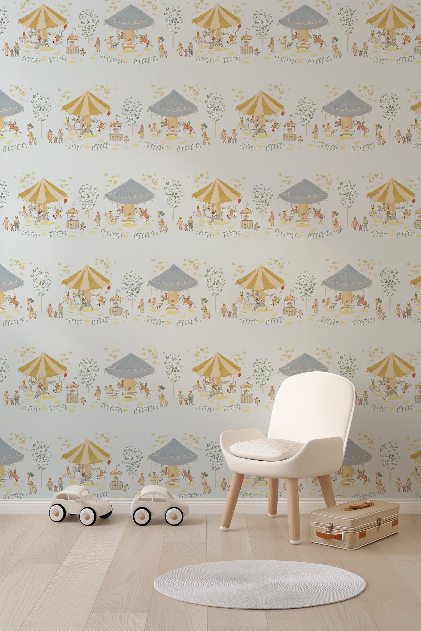 Carousel Wallpaper, Ice Blue