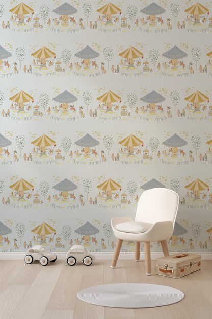 Carousel Wallpaper, Ice Blue