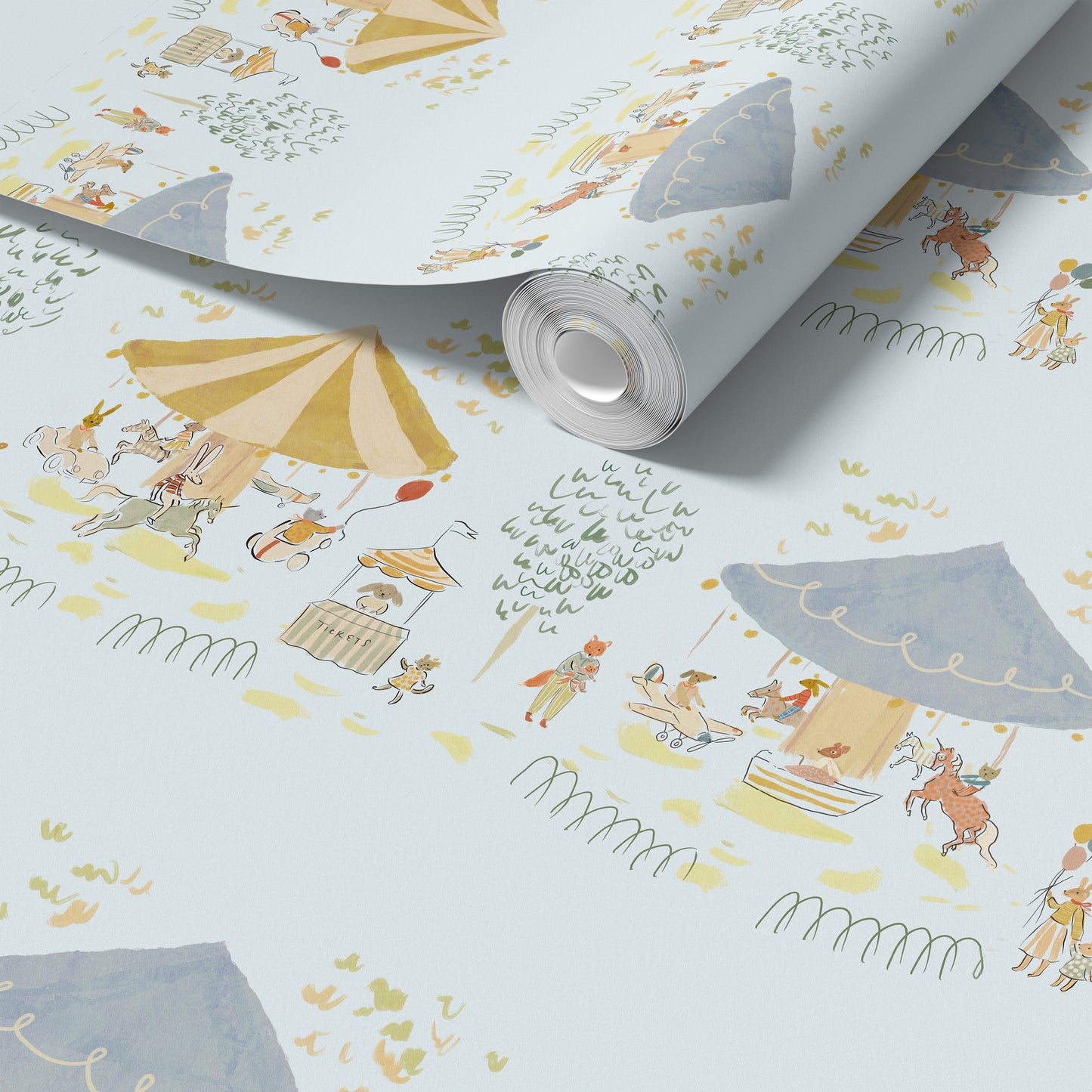 Carousel Wallpaper, Ice Blue