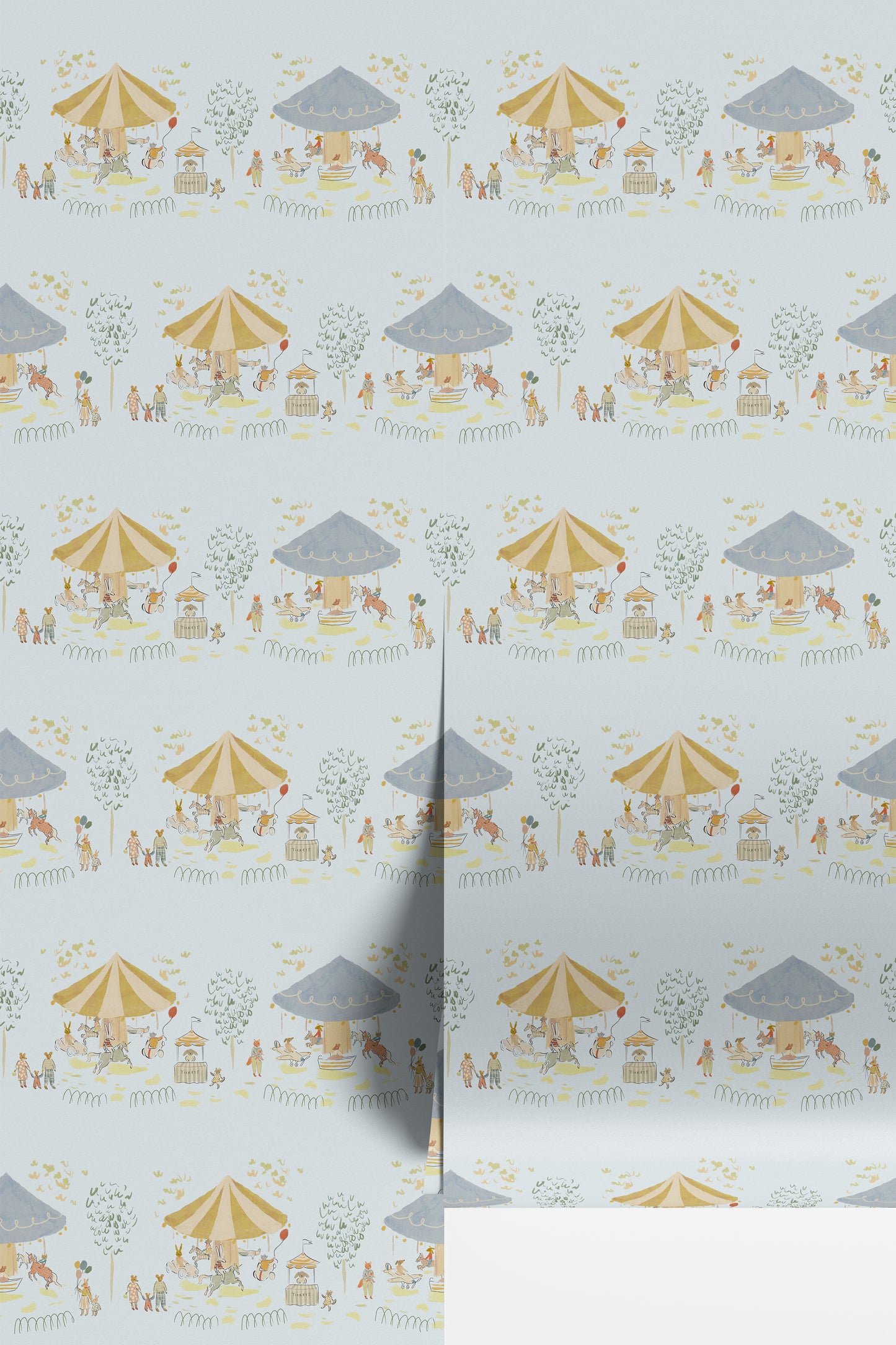Carousel Wallpaper, Ice Blue