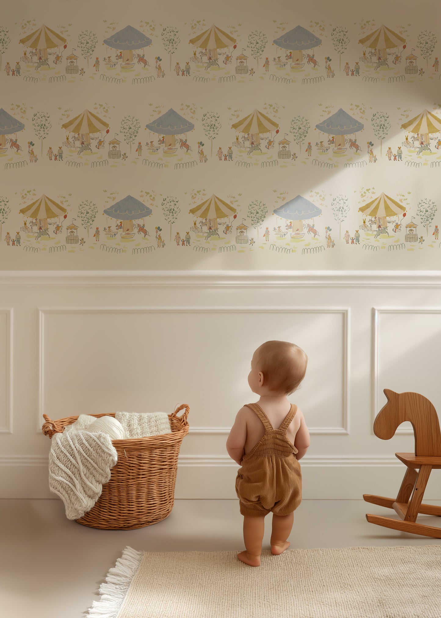 Carousel Wallpaper, Cream