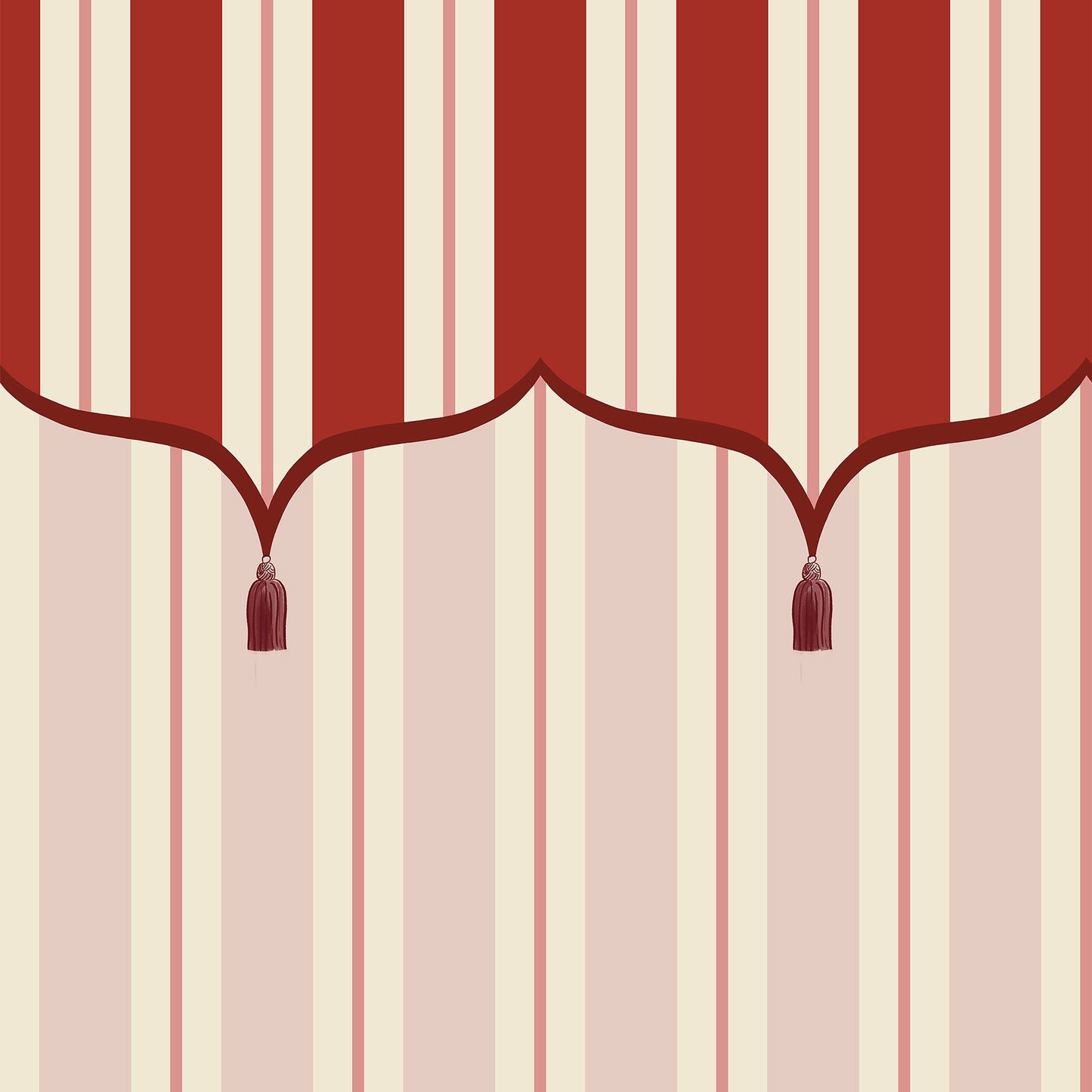 Funfair Tent Stripe, Pink & Red