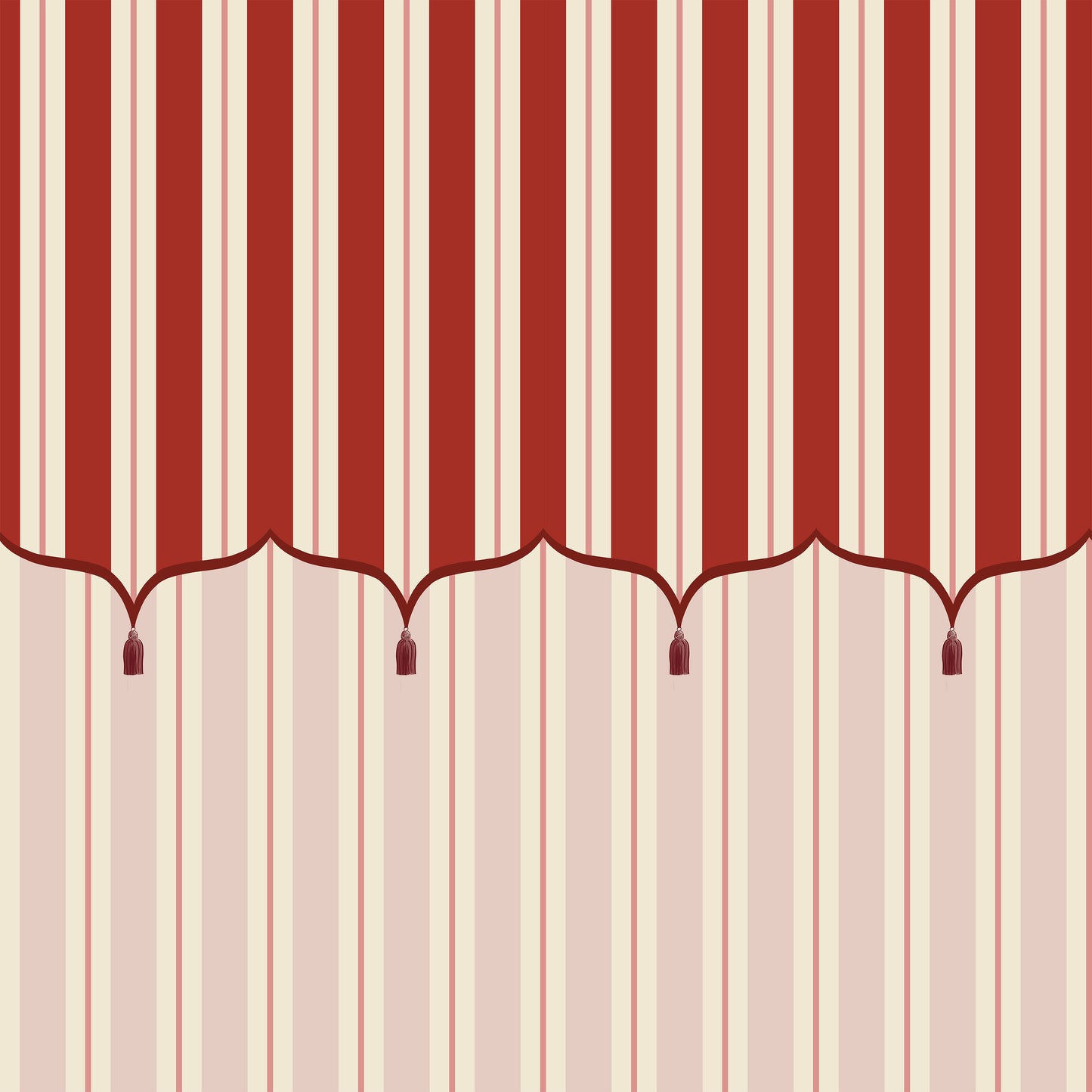 Funfair Tent Stripe, Pink & Red