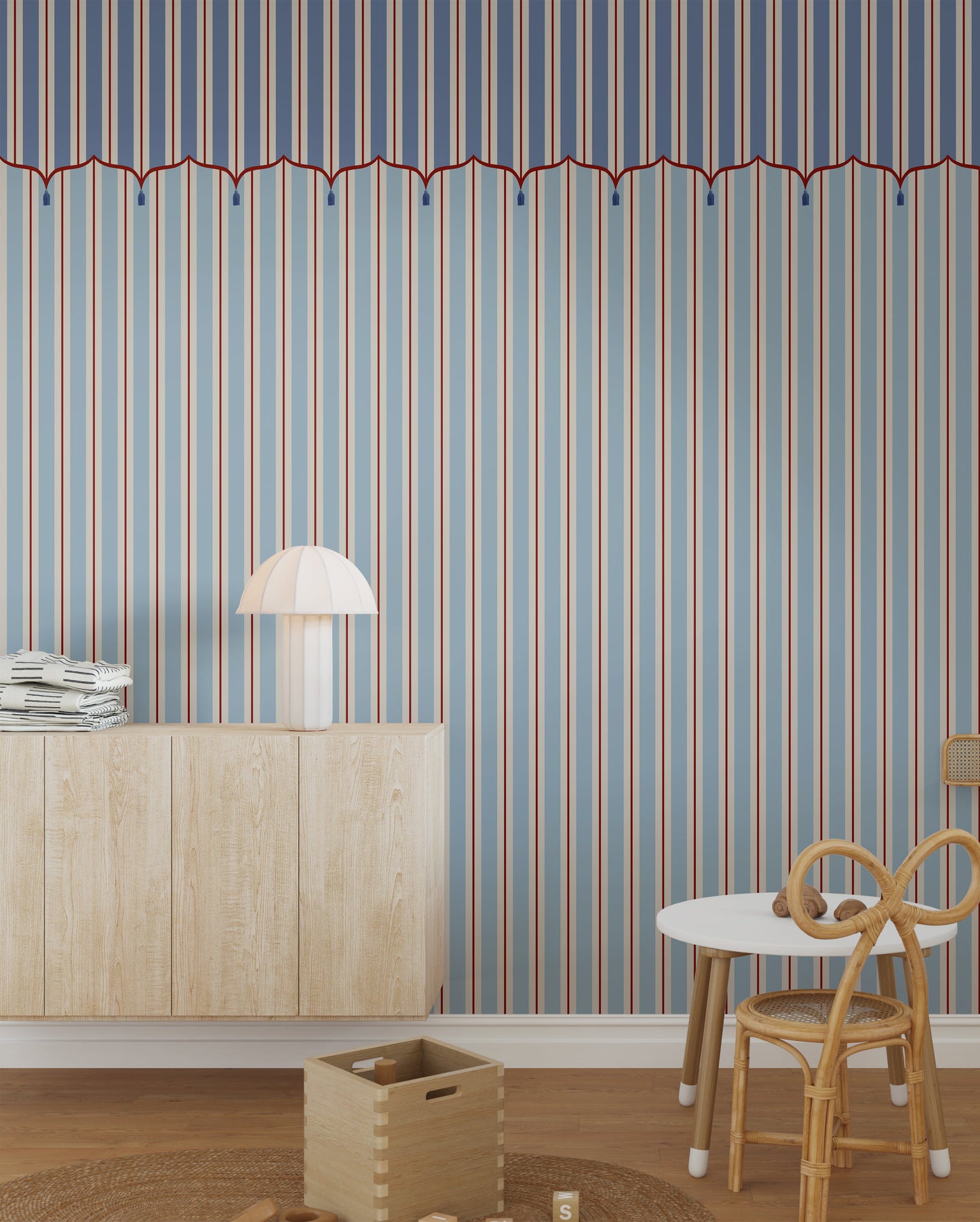 Funfair Tent Stripe, Blue & Red