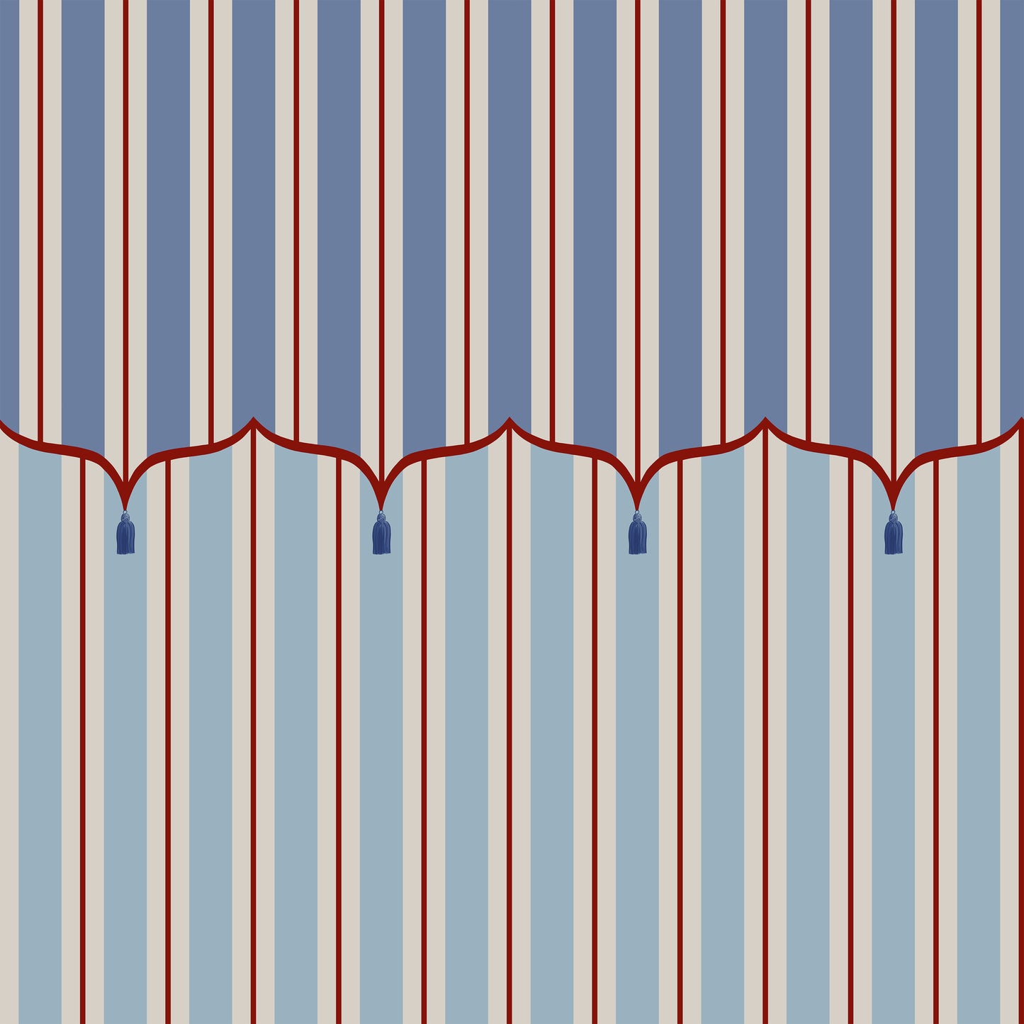 Funfair Tent Stripe, Blue & Red