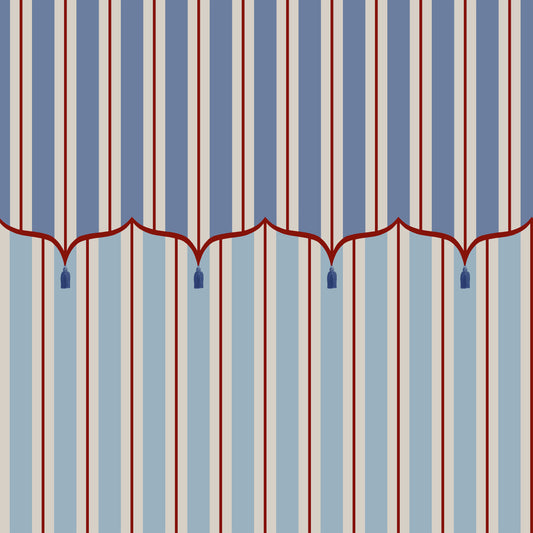 Funfair Tent Stripe, Blue & Red