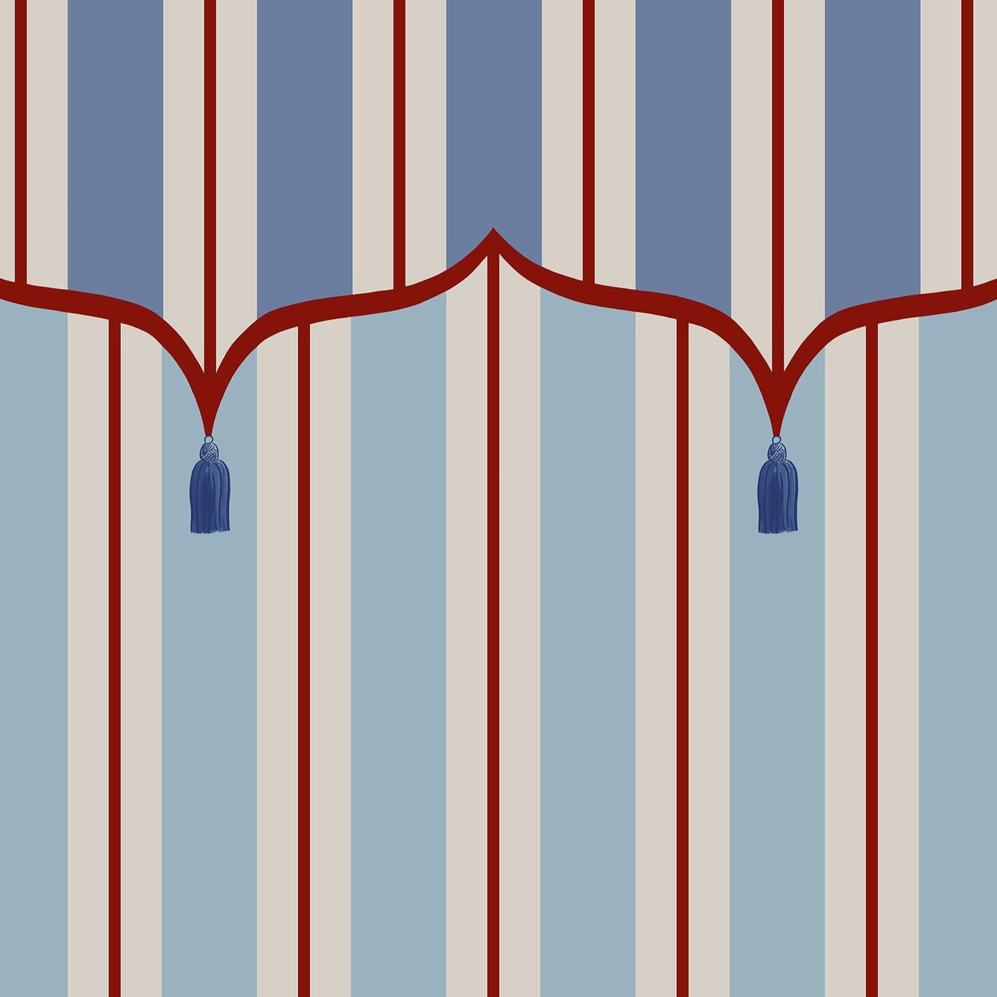 Funfair Tent Stripe, Blue & Red