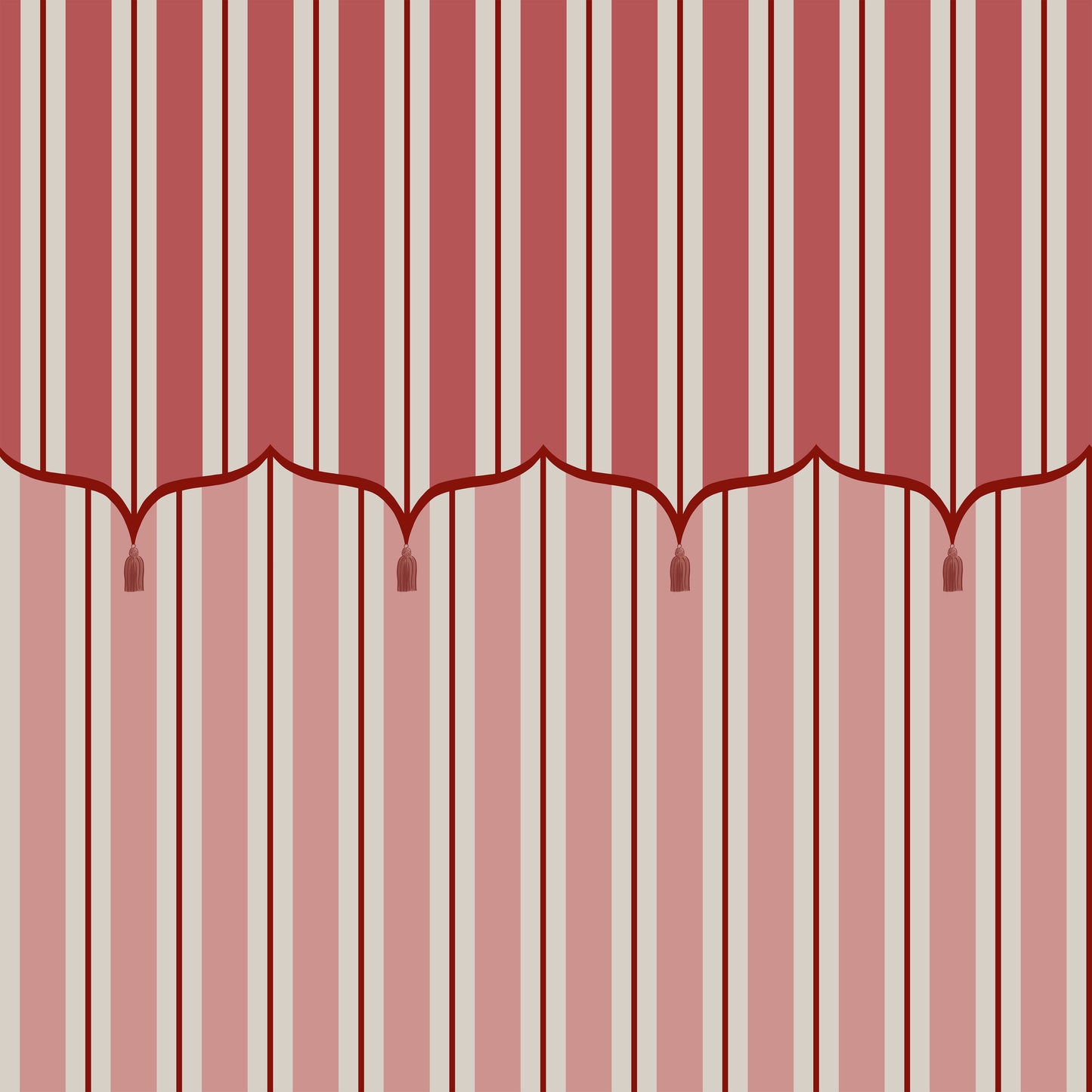 Funfair Tent Stripe, Pink & Red