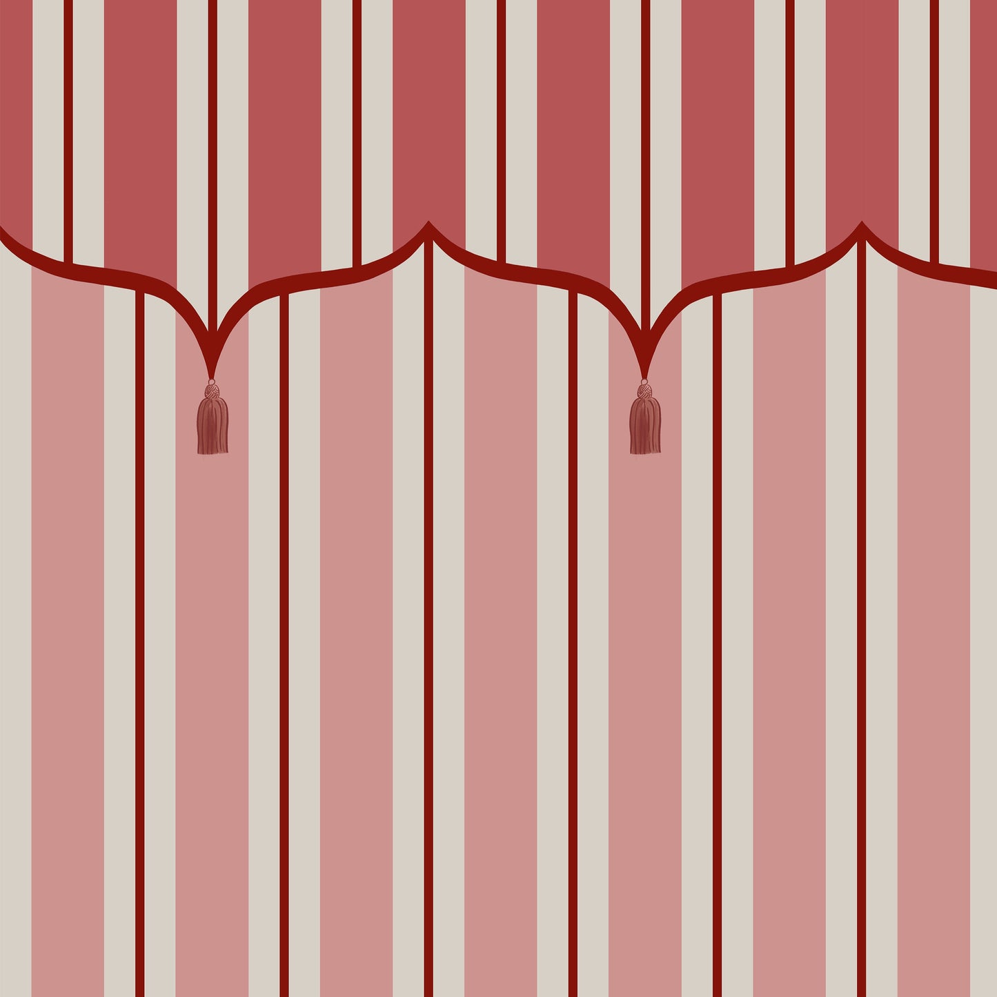 Funfair Tent Stripe, Pink & Red