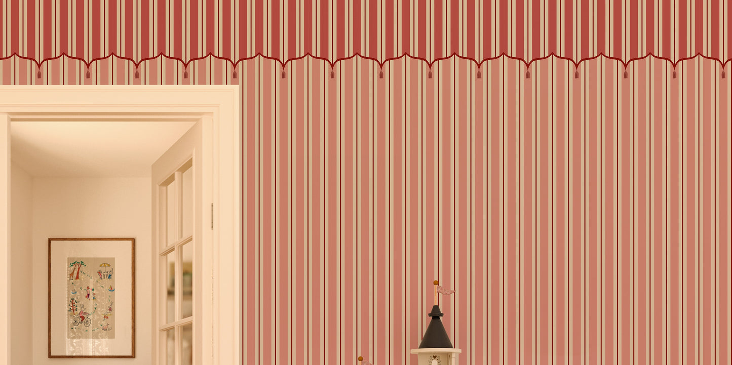 Funfair Tent Stripe, Pink & Red