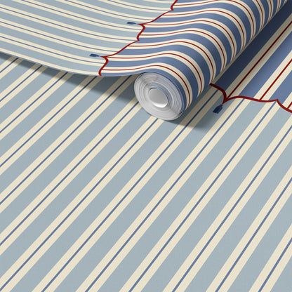 Funfair Tent Stripe, Blue & Red