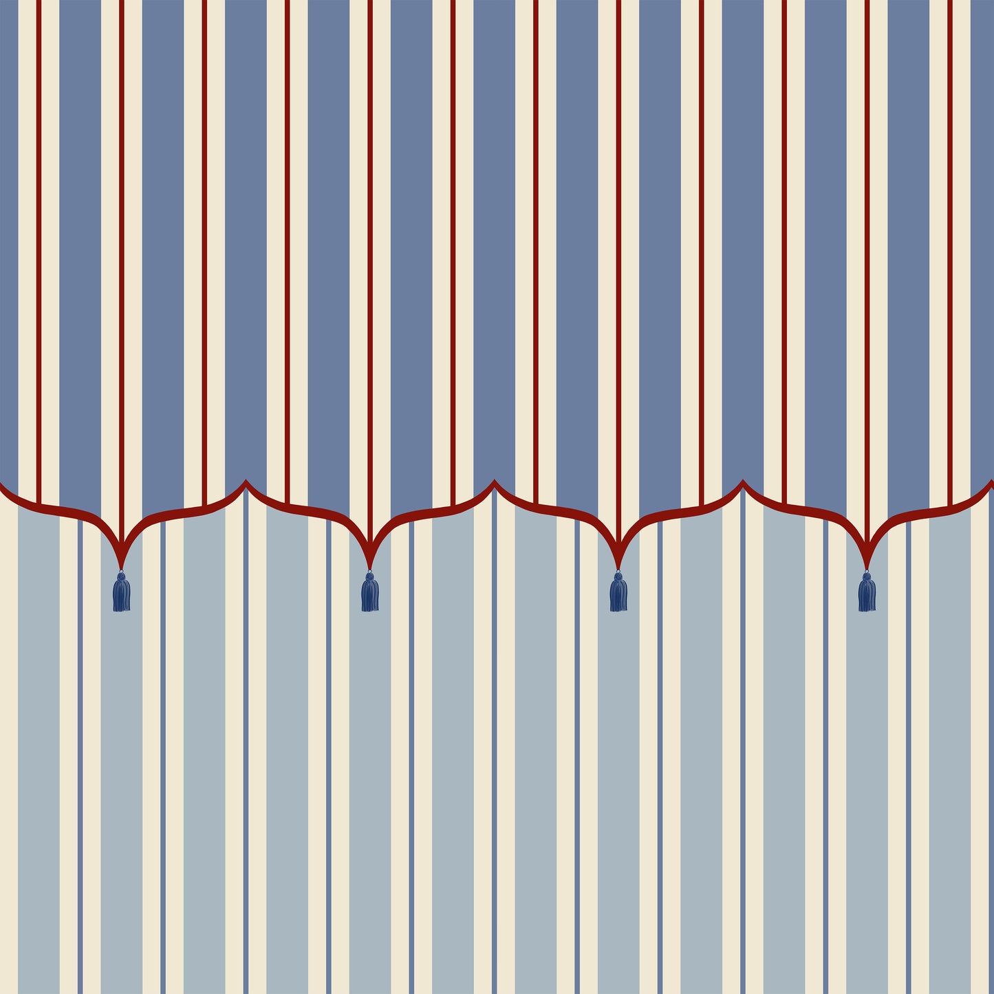 Funfair Tent Stripe, Blue & Red