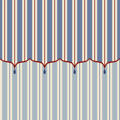 Funfair Tent Stripe, Blue & Red