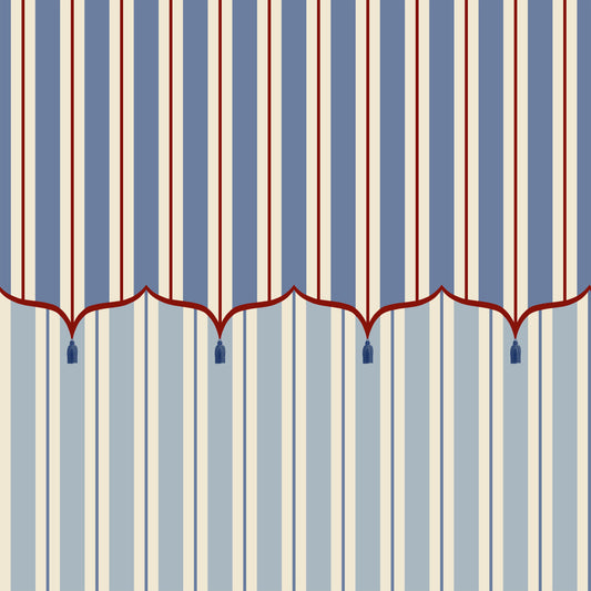 Funfair Tent Stripe, Blue & Red