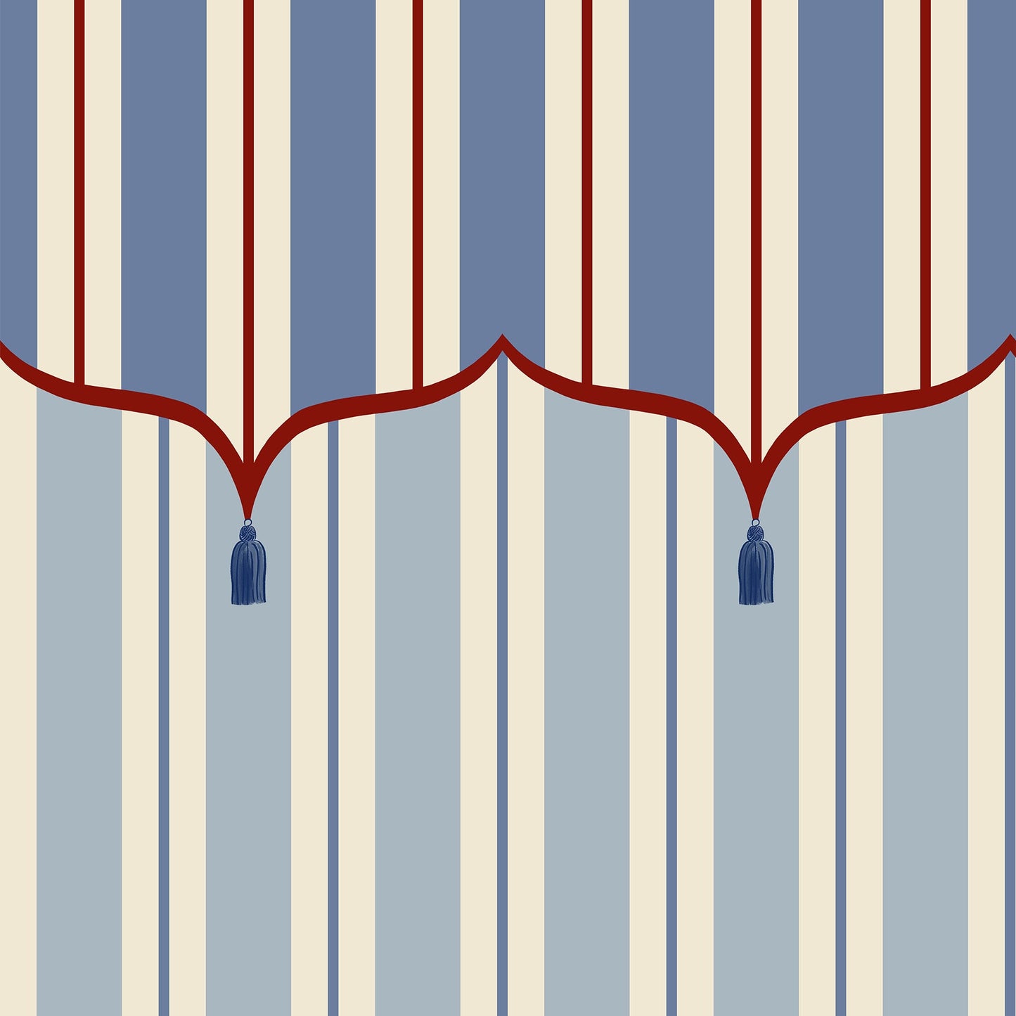 Funfair Tent Stripe, Blue & Red