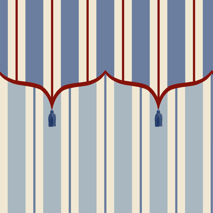 Funfair Tent Stripe, Blue & Red