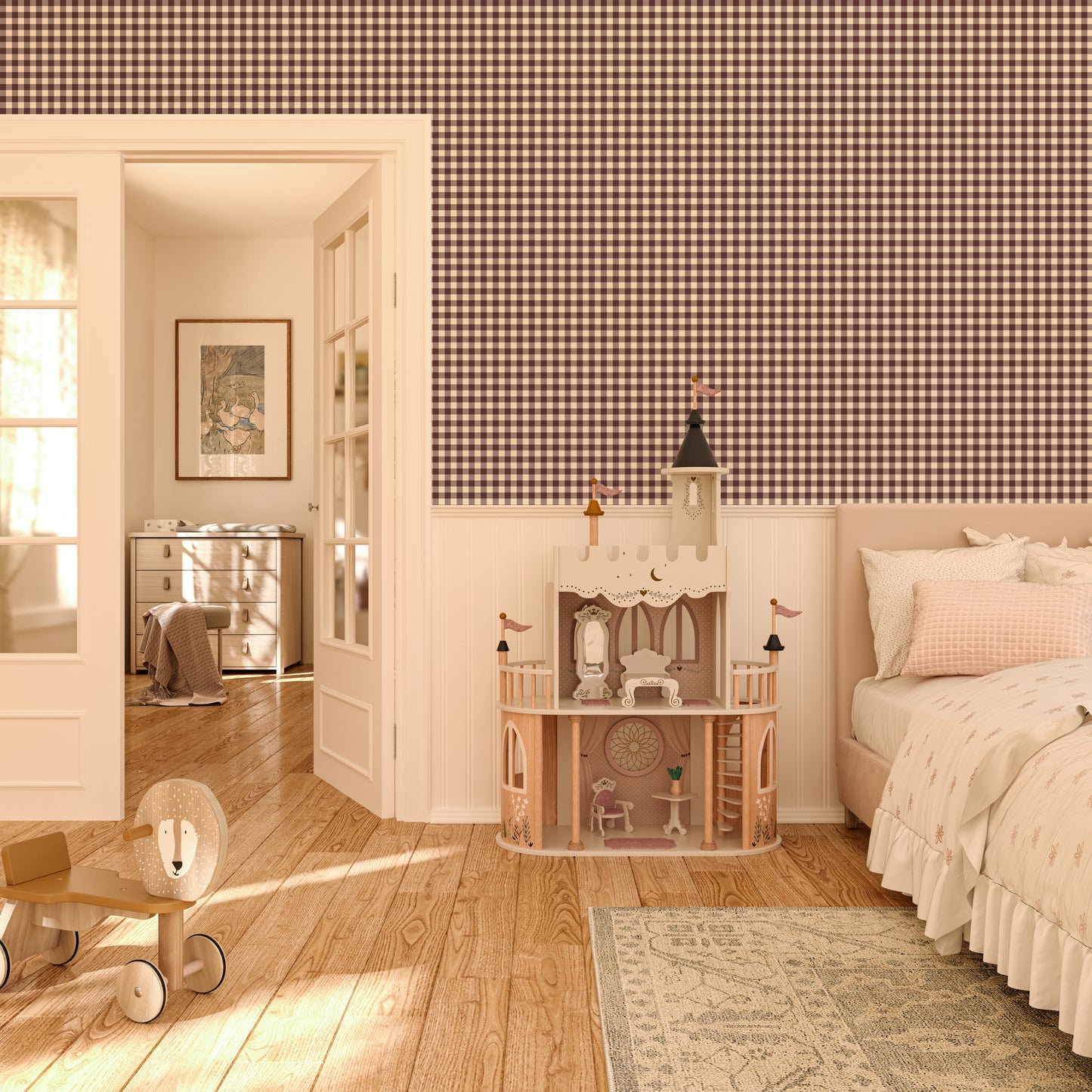 Heritage Gingham, Aubergine