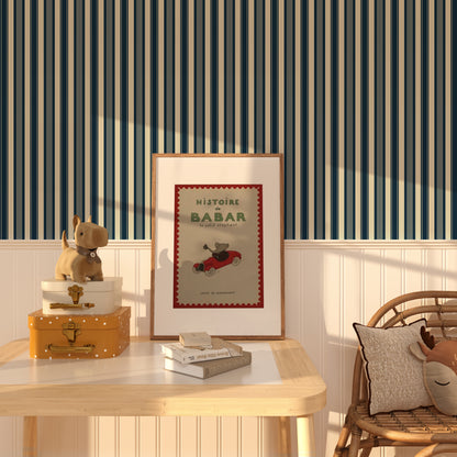 Laken Stripe, Classic Blue