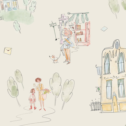 Mètropole Wall Mural, Half Wall Height