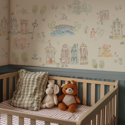 Mètropole Wall Mural, Half Wall Height