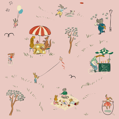 Parks Wallpaper, Blush Pink
