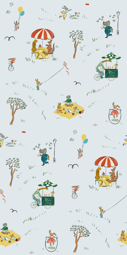 Parks Wallpaper, Ice Blue