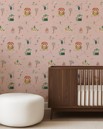Parks Wallpaper, Blush Pink