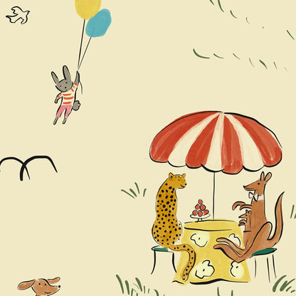Bemelmans wallpaper animals in the park illustration wallpaper kids wallpaper creamy white kids wallpaper city park wallpaper