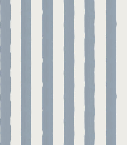Perfect Imperfect Stripe Wallpaper, Slate Blue